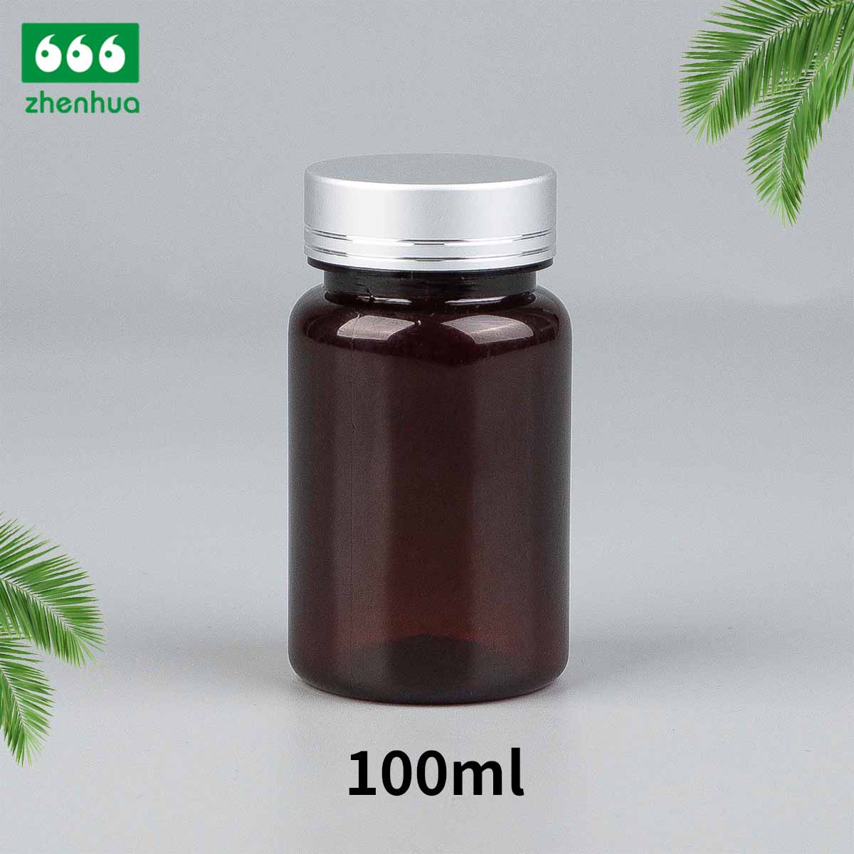 100/120/150/180ml Clear Round Capsule/Vitamin PET Bottle with PE Lined Screw Cap/Aluminum Cap