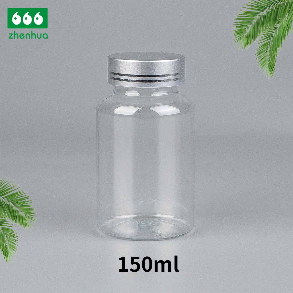 100/120/150/180ml Clear Round Capsule/Vitamin PET Bottle with PE Lined Screw Cap/Aluminum Cap