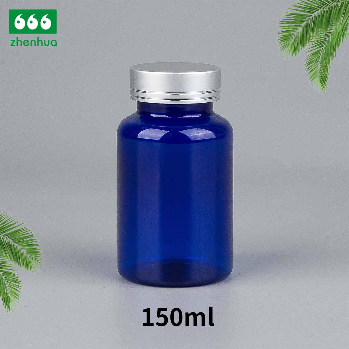 100/120/150/180ml Clear Round Capsule/Vitamin PET Bottle with PE Lined Screw Cap/Aluminum Cap