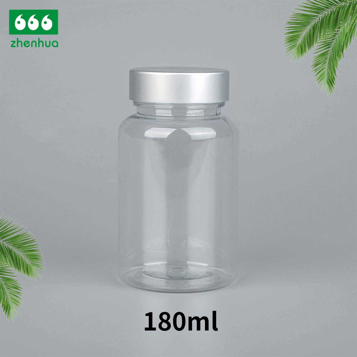 100/120/150/180ml Clear Round Capsule/Vitamin PET Bottle with PE Lined Screw Cap/Aluminum Cap