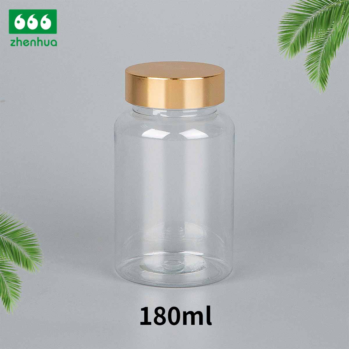 100/120/150/180ml Clear Round Capsule/Vitamin PET Bottle with PE Lined Screw Cap/Aluminum Cap