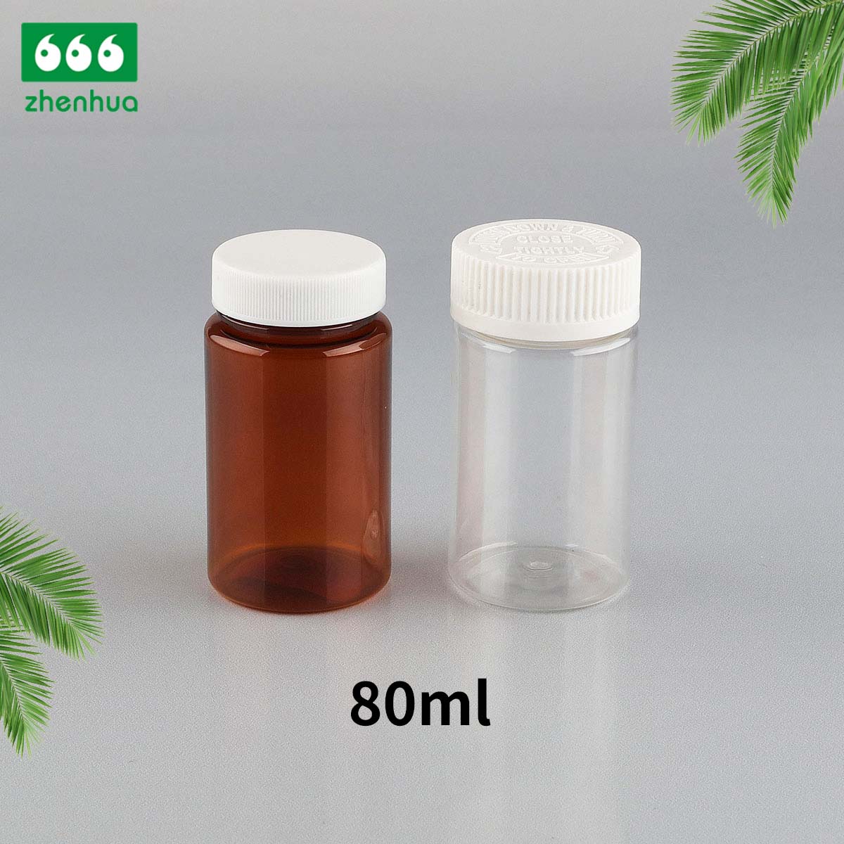 80/120ml Cylinder Wide Mouth PET Solid Medicine Bottle White PE Lined Screw Cap/CRC Cap