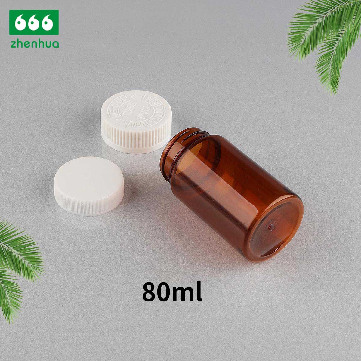 80/120ml Cylinder Wide Mouth PET Solid Medicine Bottle White PE Lined Screw Cap/CRC Cap