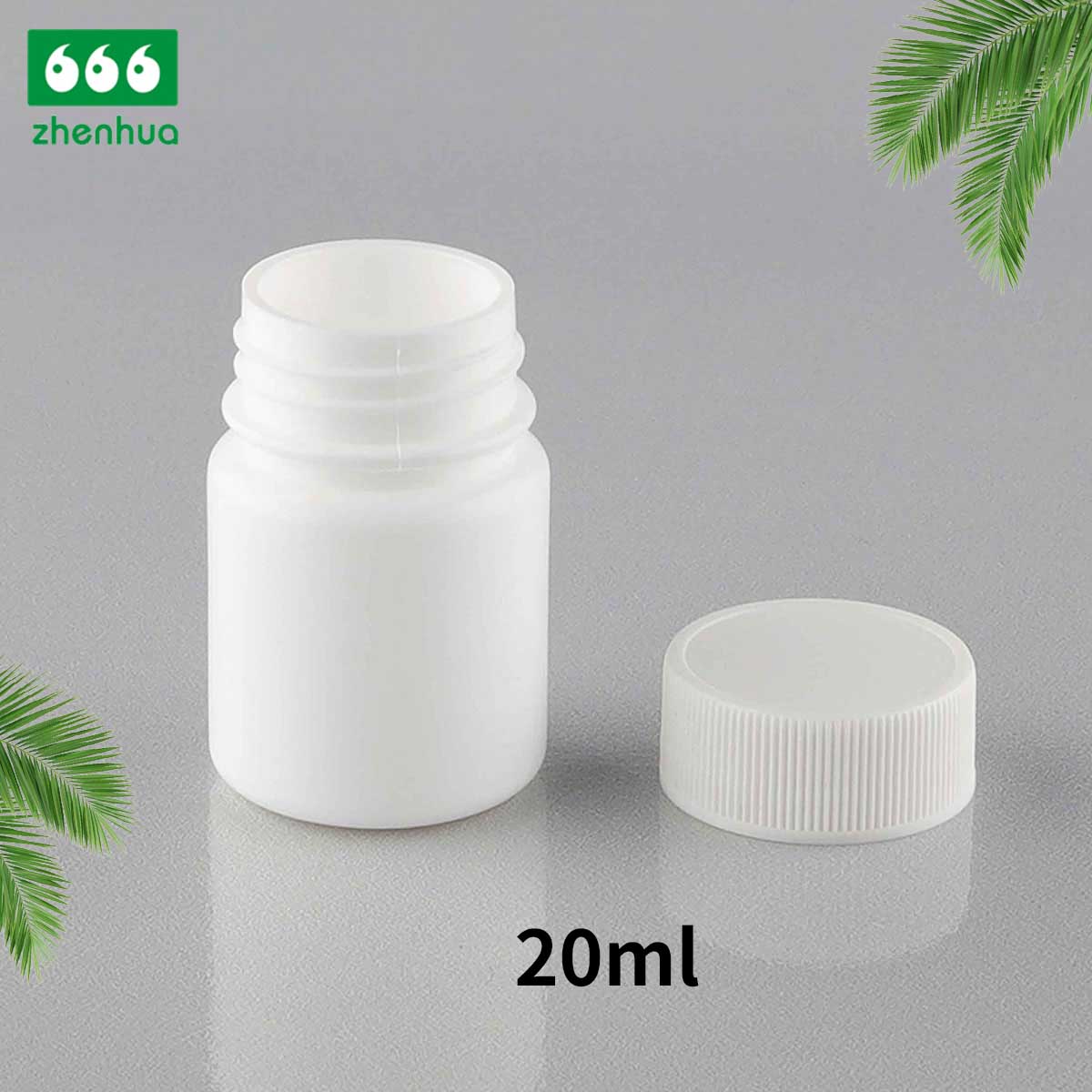 20/25/30ml White/Amber Round HDPE Solid Medicine Pill Bottle with White PE Lined Screw Cap