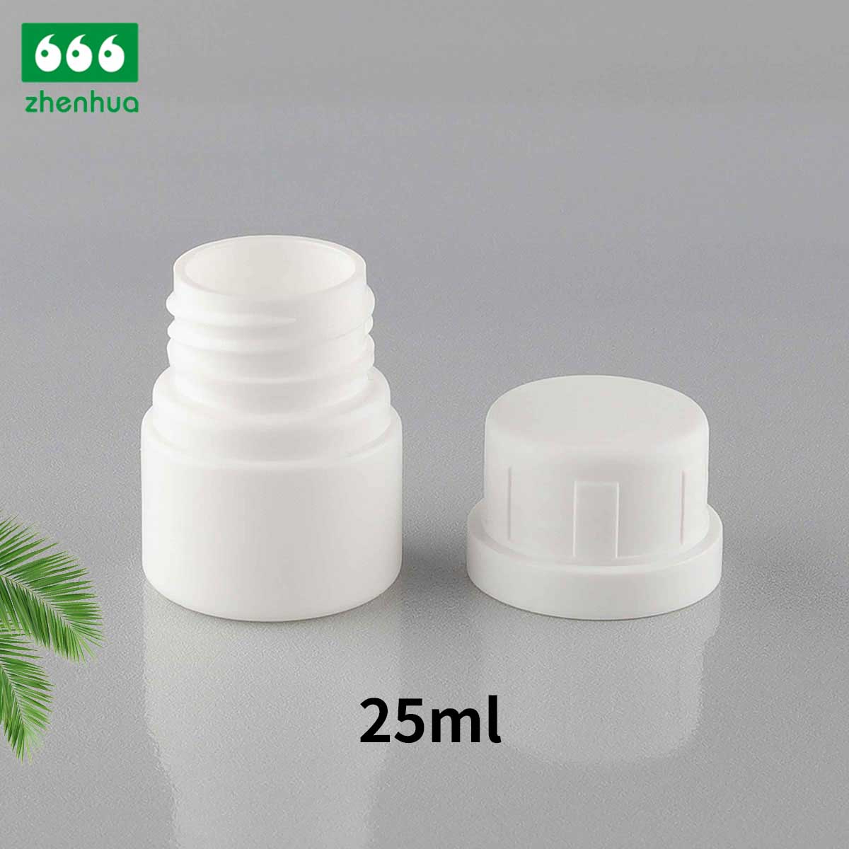 20/25/30ml White/Amber Round HDPE Solid Medicine Pill Bottle with White PE Lined Screw Cap
