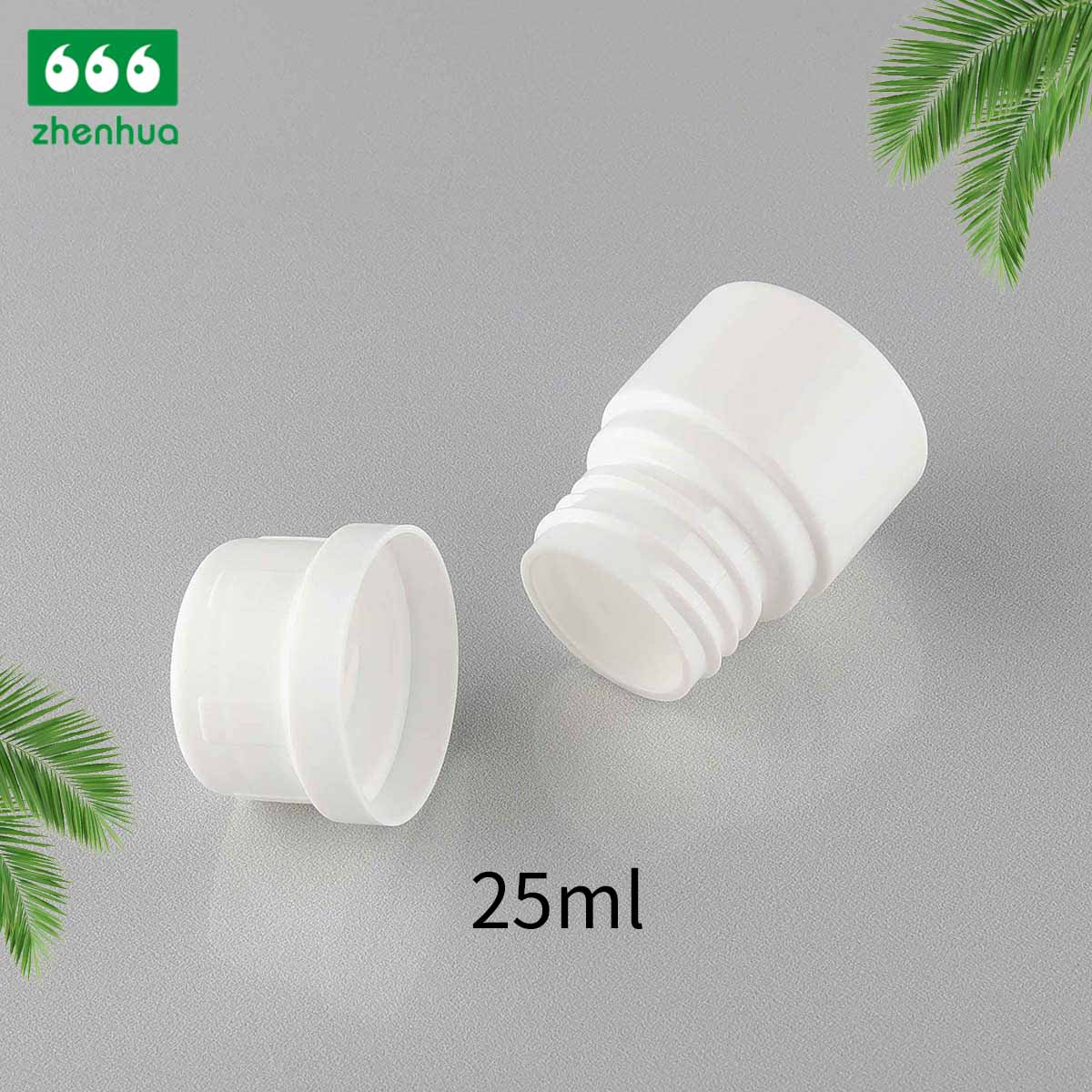 20/25/30ml White/Amber Round HDPE Solid Medicine Pill Bottle with White PE Lined Screw Cap