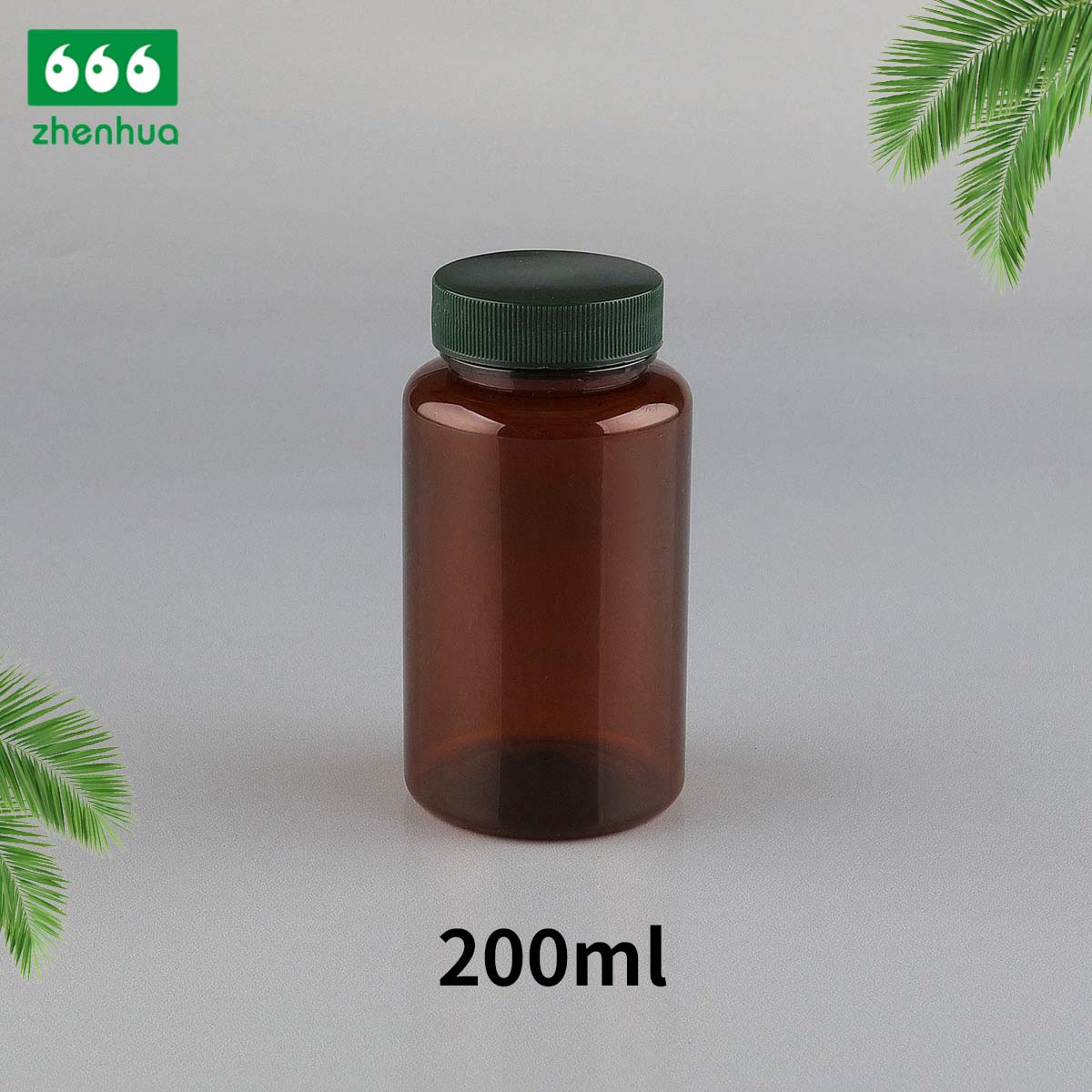 200/300/500/750ml Round Amber Fish Oil/Capsule/Nutritional Supplement PET Bottle with Pressure Screw Cap