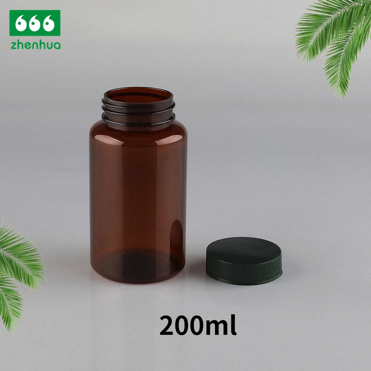 200/300/500/750ml Round Amber Fish Oil/Capsule/Nutritional Supplement PET Bottle with Pressure Screw Cap