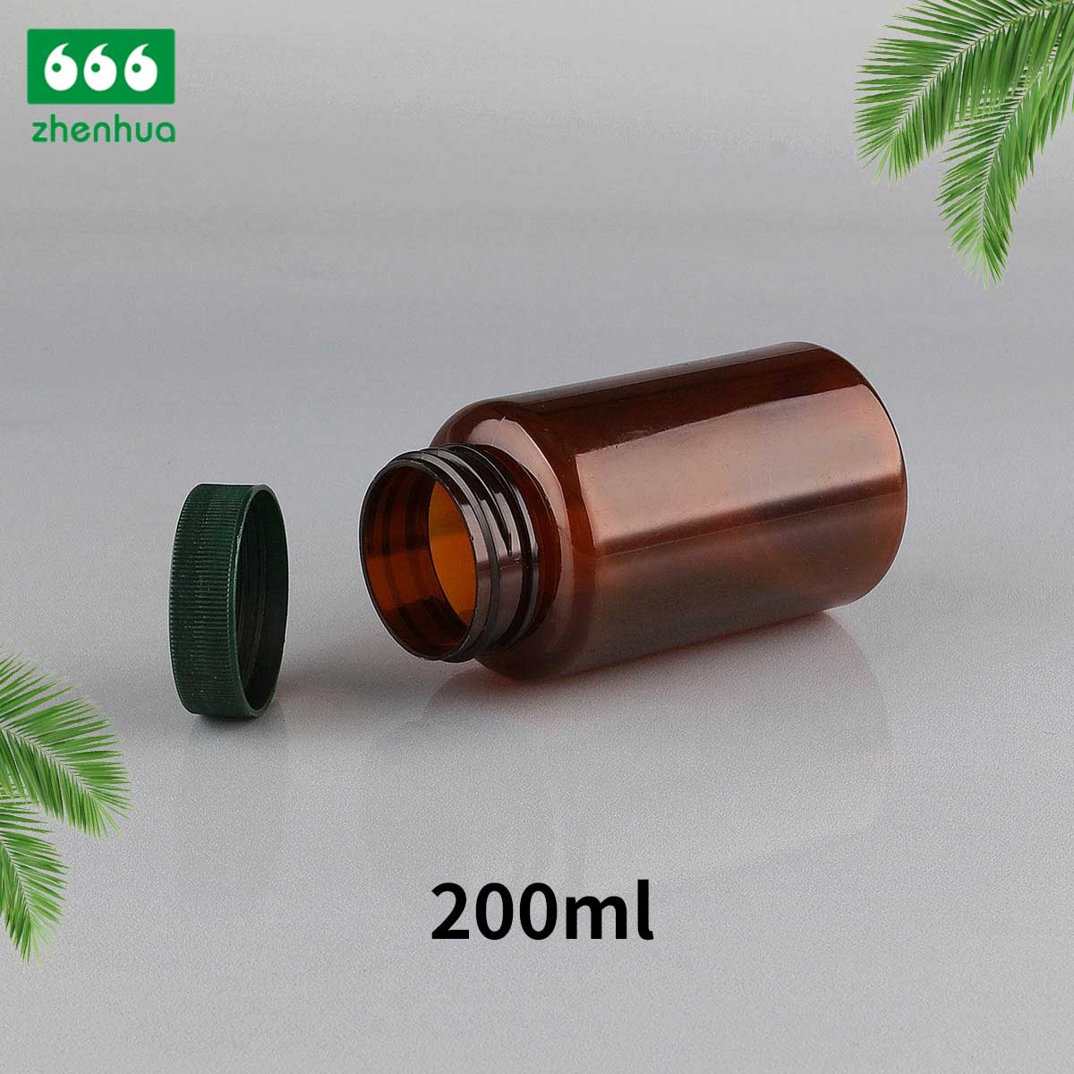 200/300/500/750ml Round Amber Fish Oil/Capsule/Nutritional Supplement PET Bottle with Pressure Screw Cap