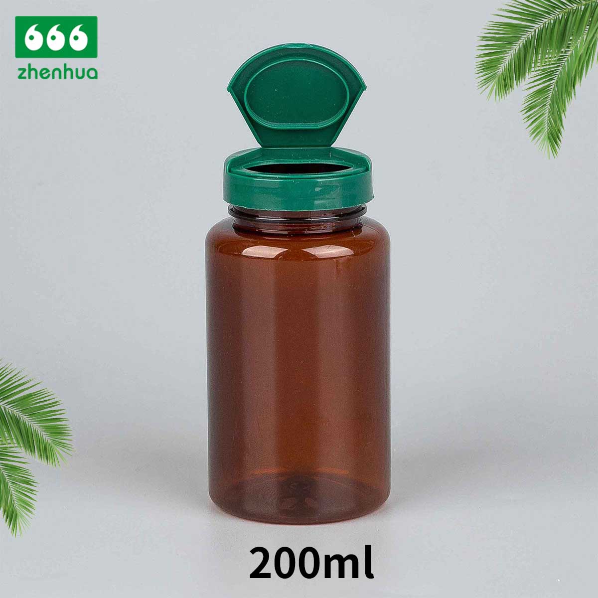 200/300/500/750ml Round Amber Fish Oil/Capsule/Nutritional Supplement PET Bottle with Pressure Screw Cap