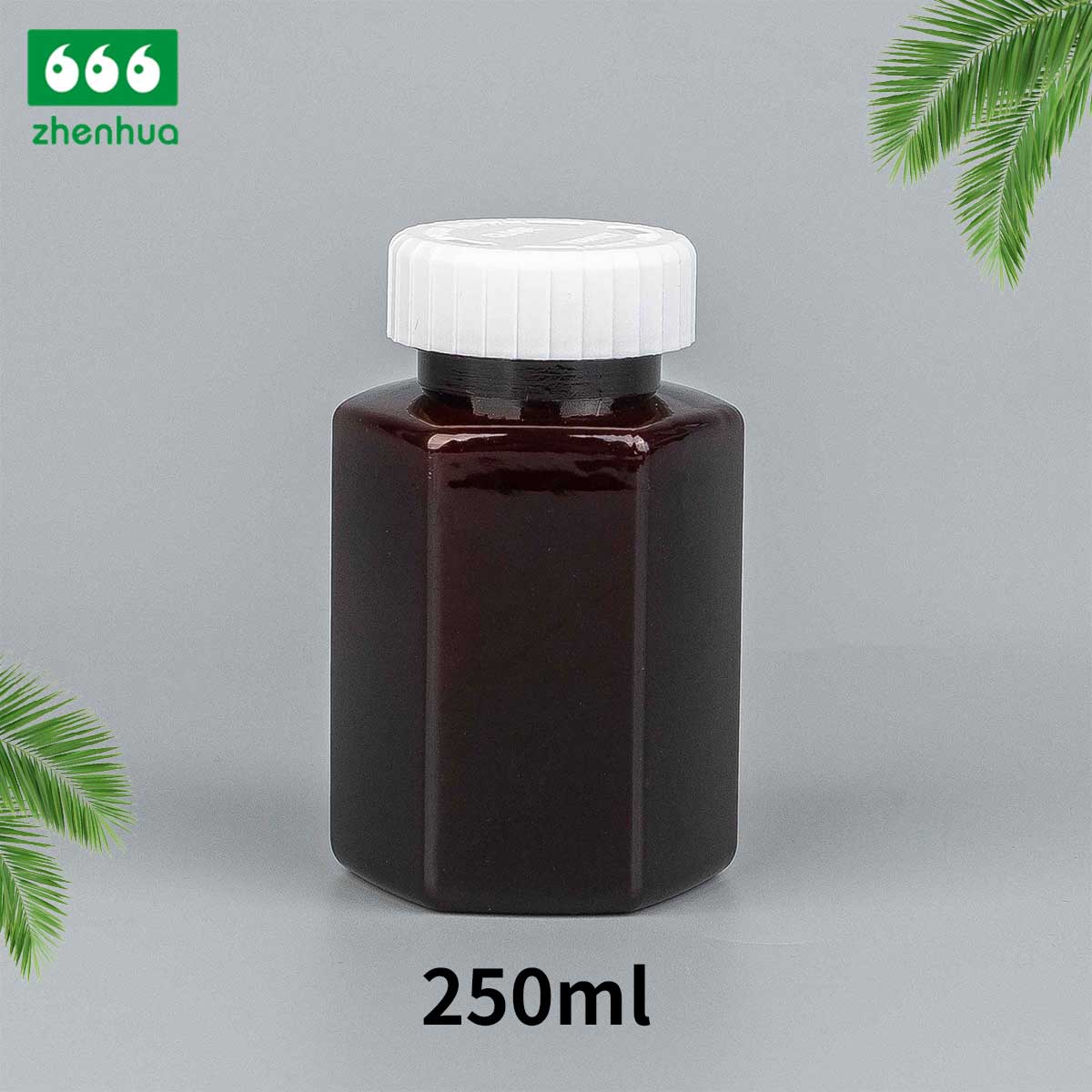 120ml 150ml 180ml 250ml Plastic PET Hexagonal Bottle Vitamin Medicinal Capsule Solid Bottle with Gold/Silver Electrochemical Aluminium Cap
