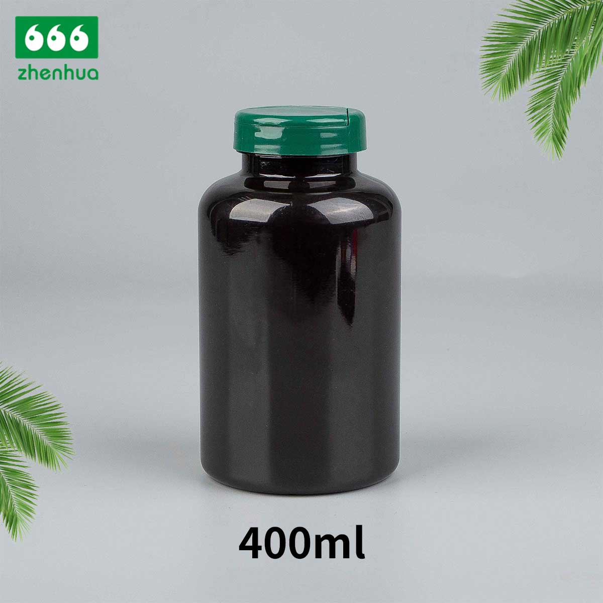 300ml 400ml 500ml 700ml Large Capacity Round Plastic PET Nutraceutical Bottle Medicinal Solid Amber Lightproof Bottle with Childproof Cap