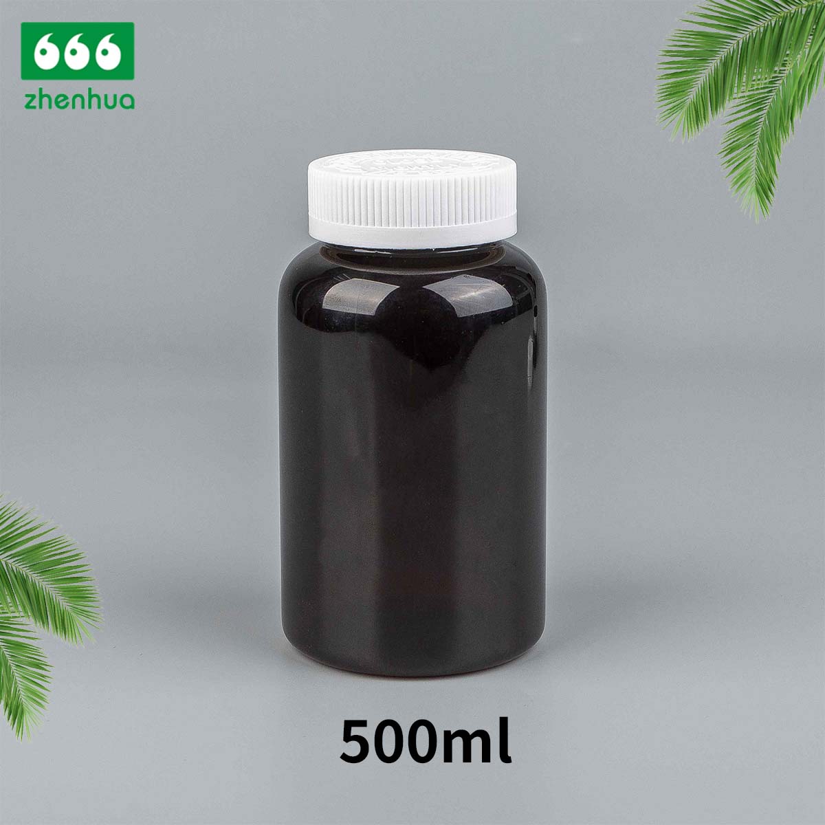 200/300/500/750ml Round Amber Fish Oil/Capsule/Nutritional Supplement PET Bottle with Pressure Screw Cap