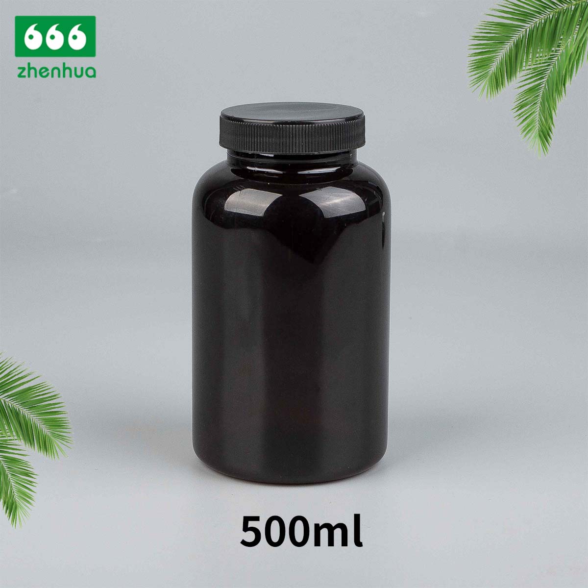200/300/500/750ml Round Amber Fish Oil/Capsule/Nutritional Supplement PET Bottle with Pressure Screw Cap