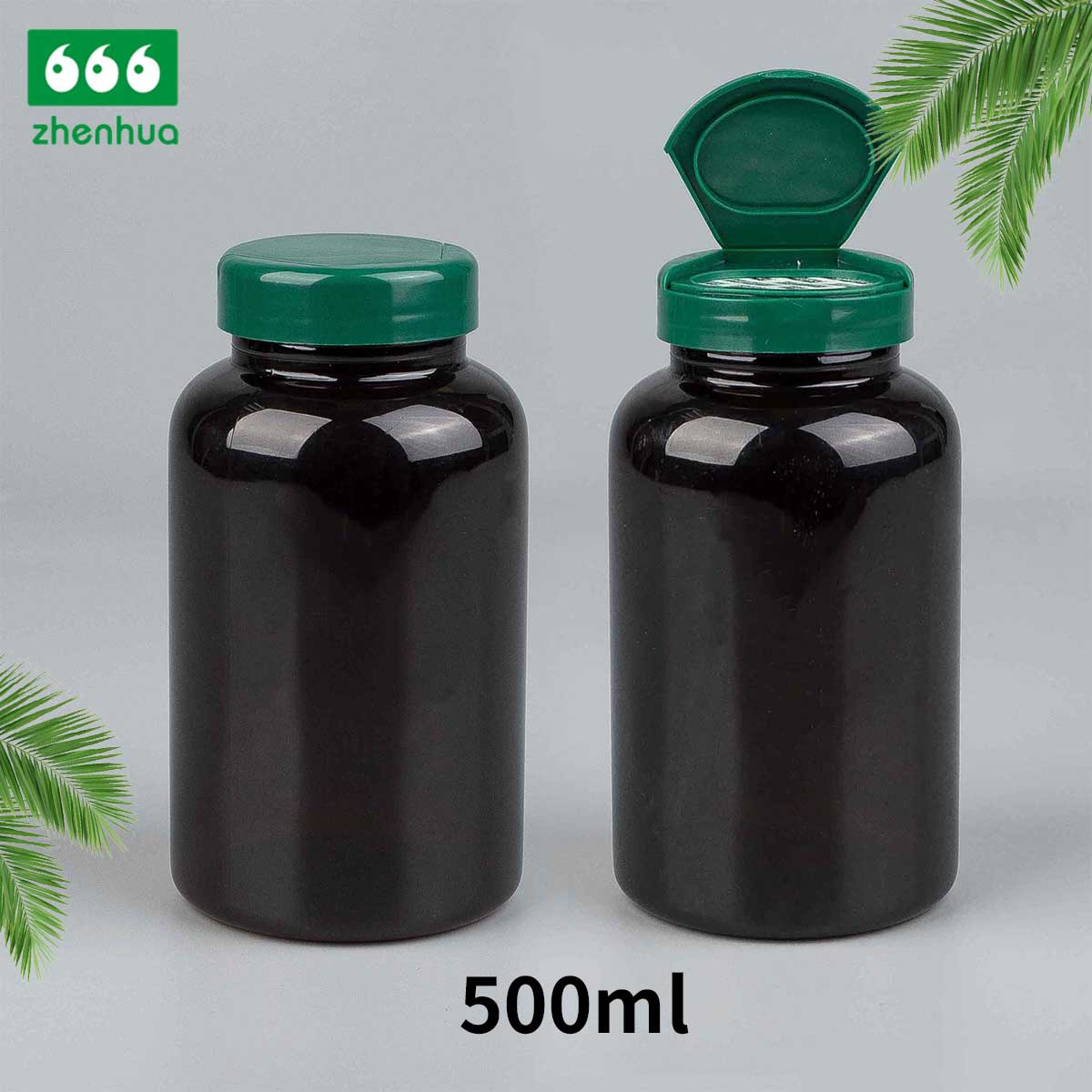200/300/500/750ml Round Amber Fish Oil/Capsule/Nutritional Supplement PET Bottle with Pressure Screw Cap