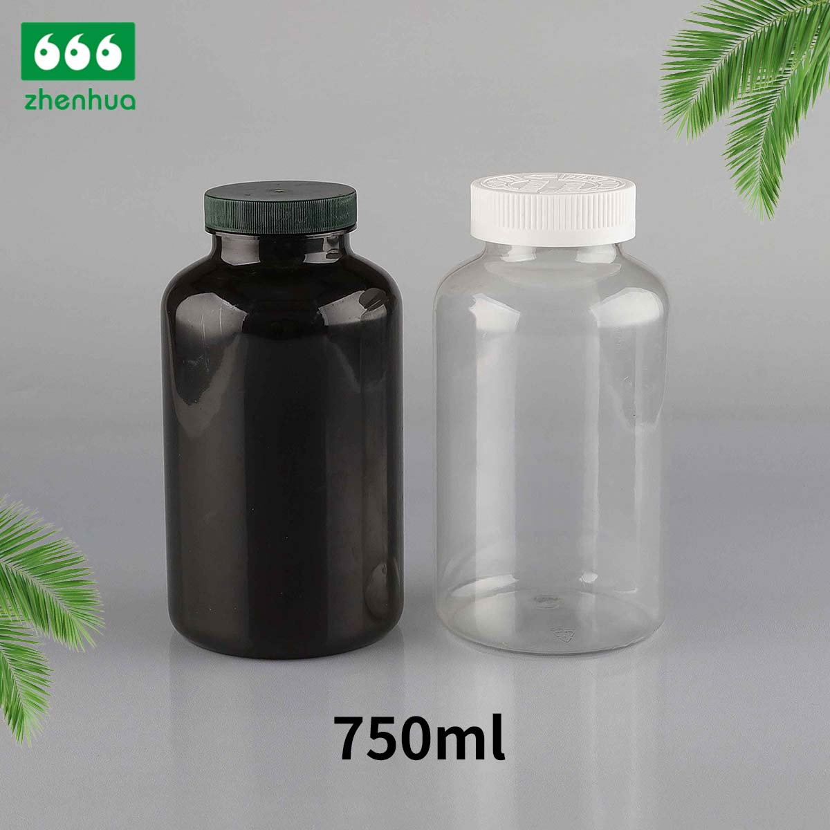 200/300/500/750ml Round Amber Fish Oil/Capsule/Nutritional Supplement PET Bottle with Pressure Screw Cap