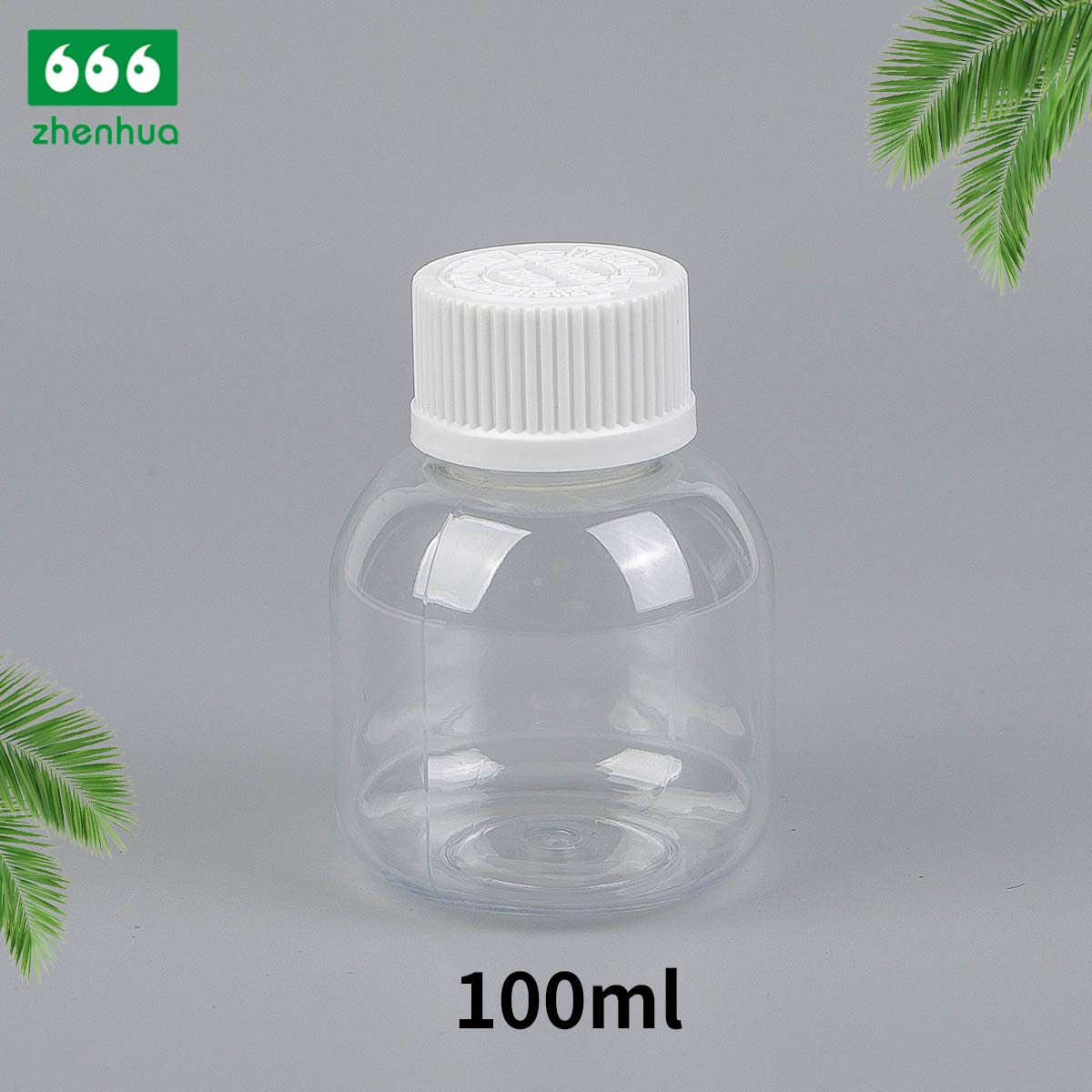 100ml Round Amber PET Liquid Medicinal Syrup Bottle/ Enzyme Drink Bottle with Tamper Evident Cap