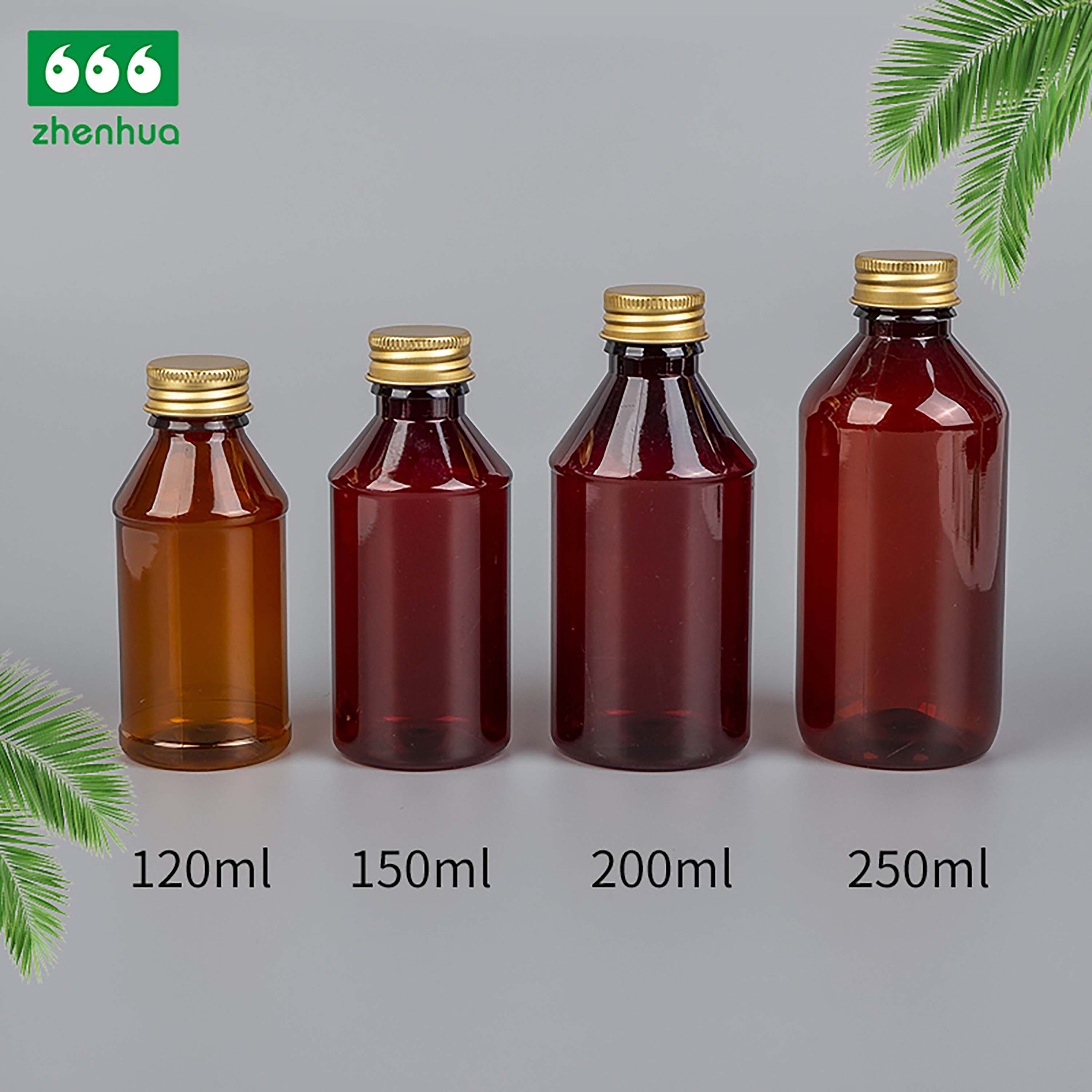 120/150/200/250ml Cylindrical PET Medicine Syrup Bottle Mouthwash Bottle with Tamper Evident Cap