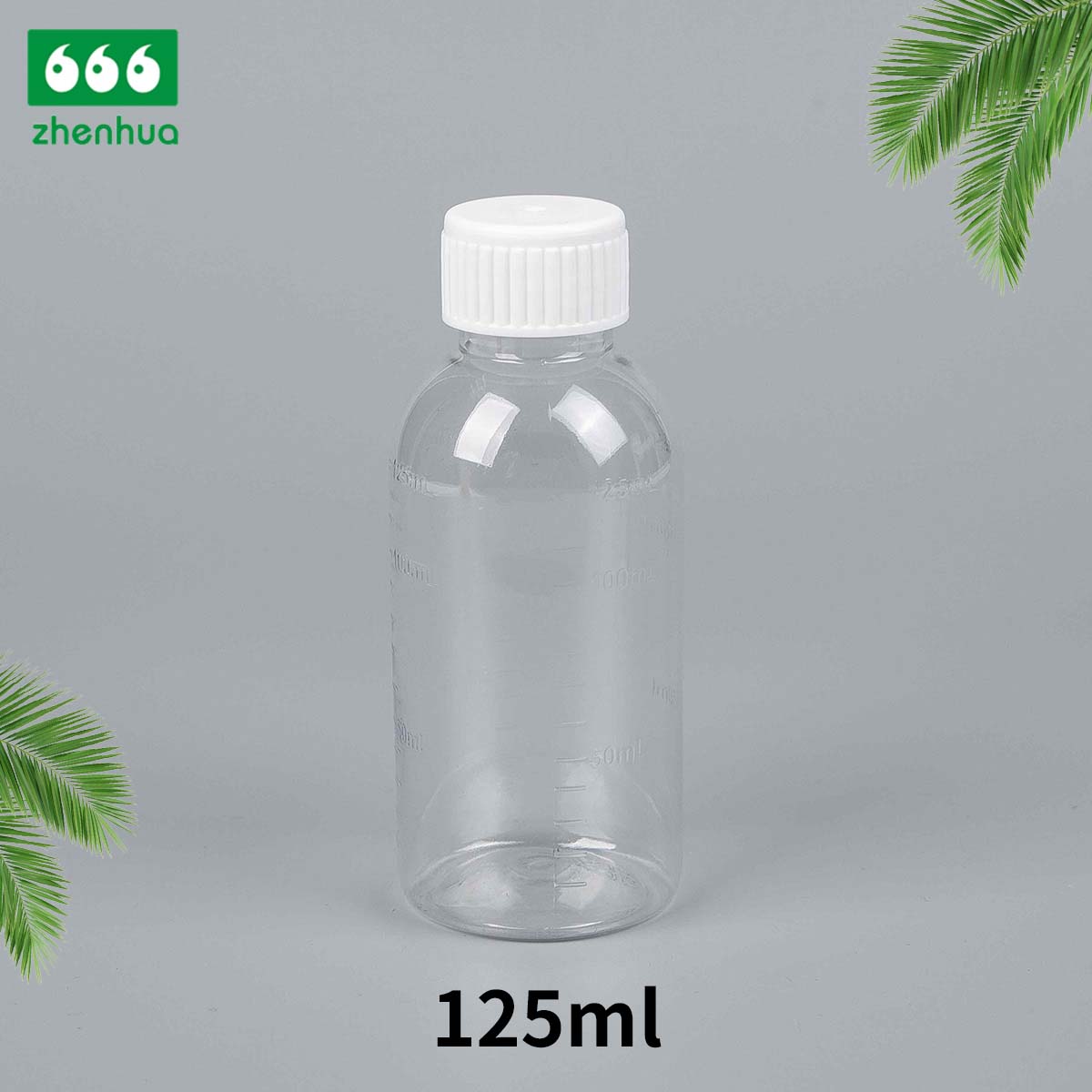 120ml/125ml/135ml Transparent/Amber Round PET Medicinal Liquid Bottle Syrup Bottle Suspension Bottle Child Resistant Cap/CRC