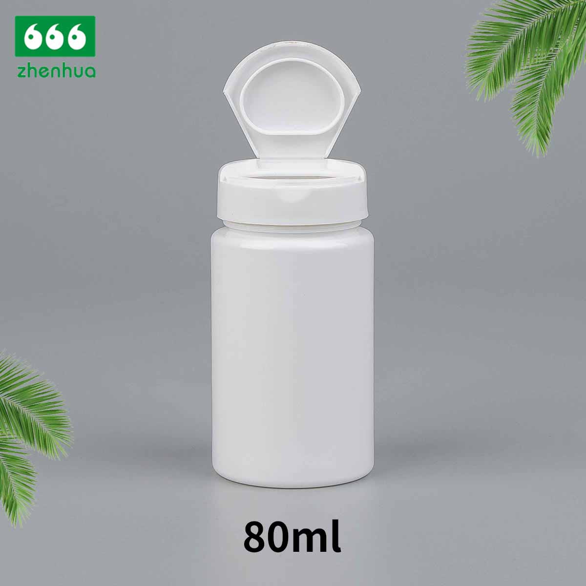 80/120ml Cylinder Wide Mouth PET Solid Medicine Bottle White PE Lined Screw Cap/CRC Cap