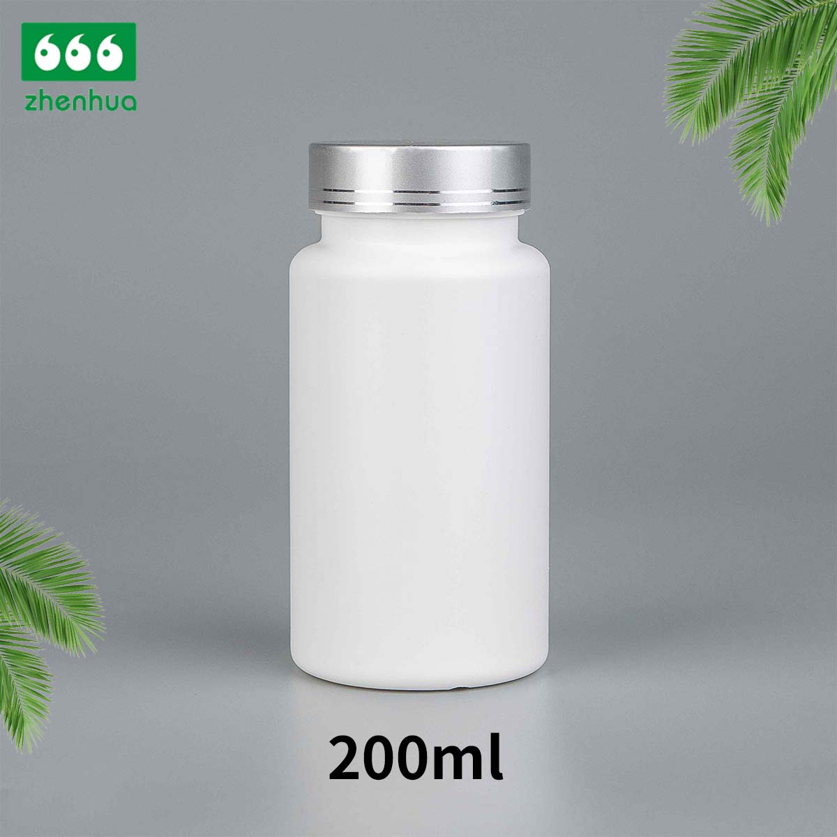 200CC Plastic HDPE White Round Medicinal Solid Bottle with PE Lined Screw Cap for Packing Tablet