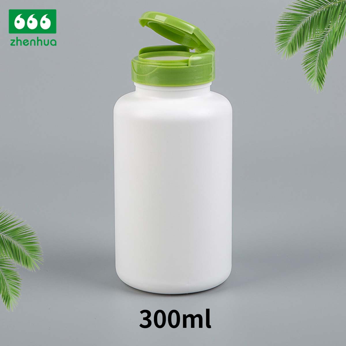 120/150/175/300ml White HDPE Vitamin Supplement Bottle Calcium Flakes Fish Oil Capsule Bottle With Flip Top Cap