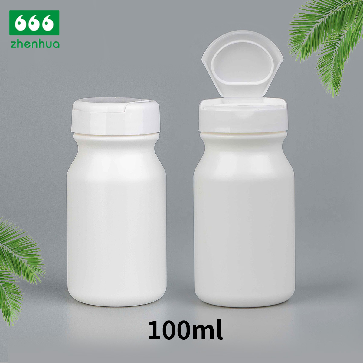 60cc/100cc/175cc Cylinder Vitamin Supplement Capsule HDPE Bottle Tablet Vial with White PE Lined Screw Cap