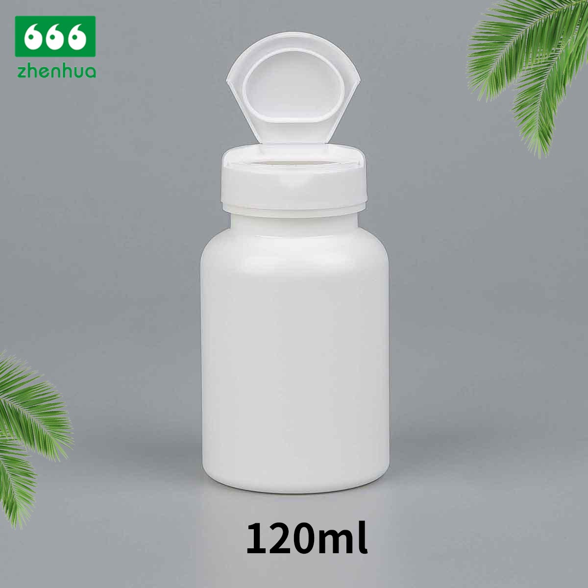 120/150/175/300ml White HDPE Vitamin Supplement Bottle Calcium Flakes Fish Oil Capsule Bottle With Flip Top Cap