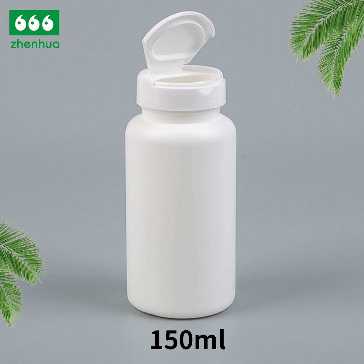 120/150/175/300ml White HDPE Vitamin Supplement Bottle Calcium Flakes Fish Oil Capsule Bottle With Flip Top Cap