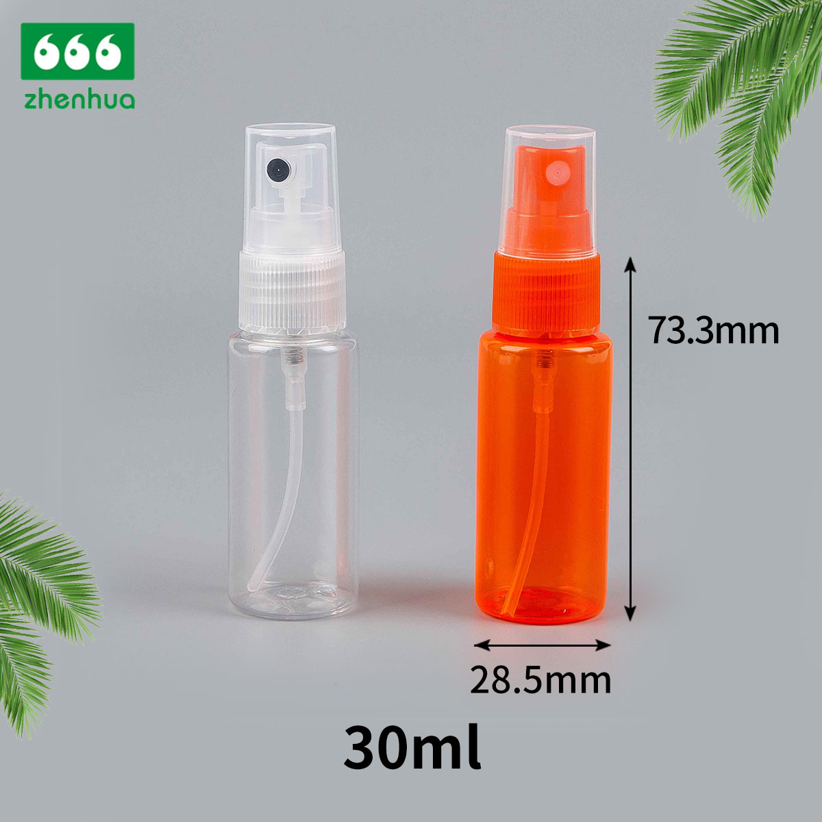 1oz/4oz/8oz Orange Cylinder Plastic PET cleaning Sprayer Bottle Medical Disinfectant Spray Bottle