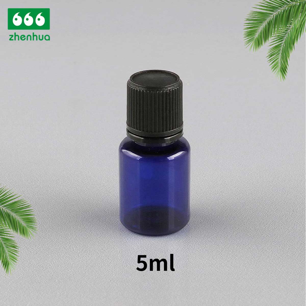 5ml Flat Dark Blue Plastic PET Sample Reagent Bottle With Mist Sprayer Nozzle