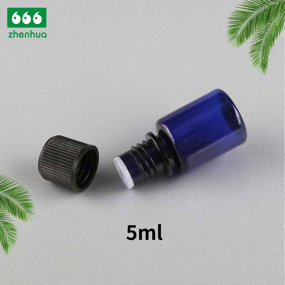 5ml Flat Dark Blue Plastic PET Sample Reagent Bottle With Mist Sprayer Nozzle