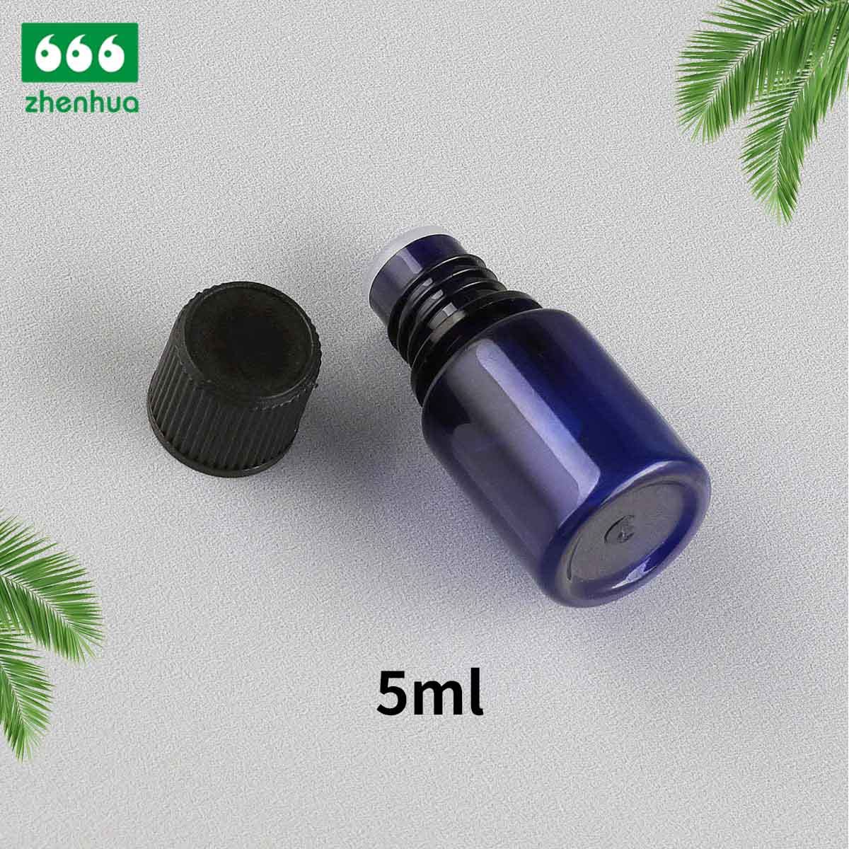 5ml Flat Dark Blue Plastic PET Sample Reagent Bottle With Mist Sprayer Nozzle