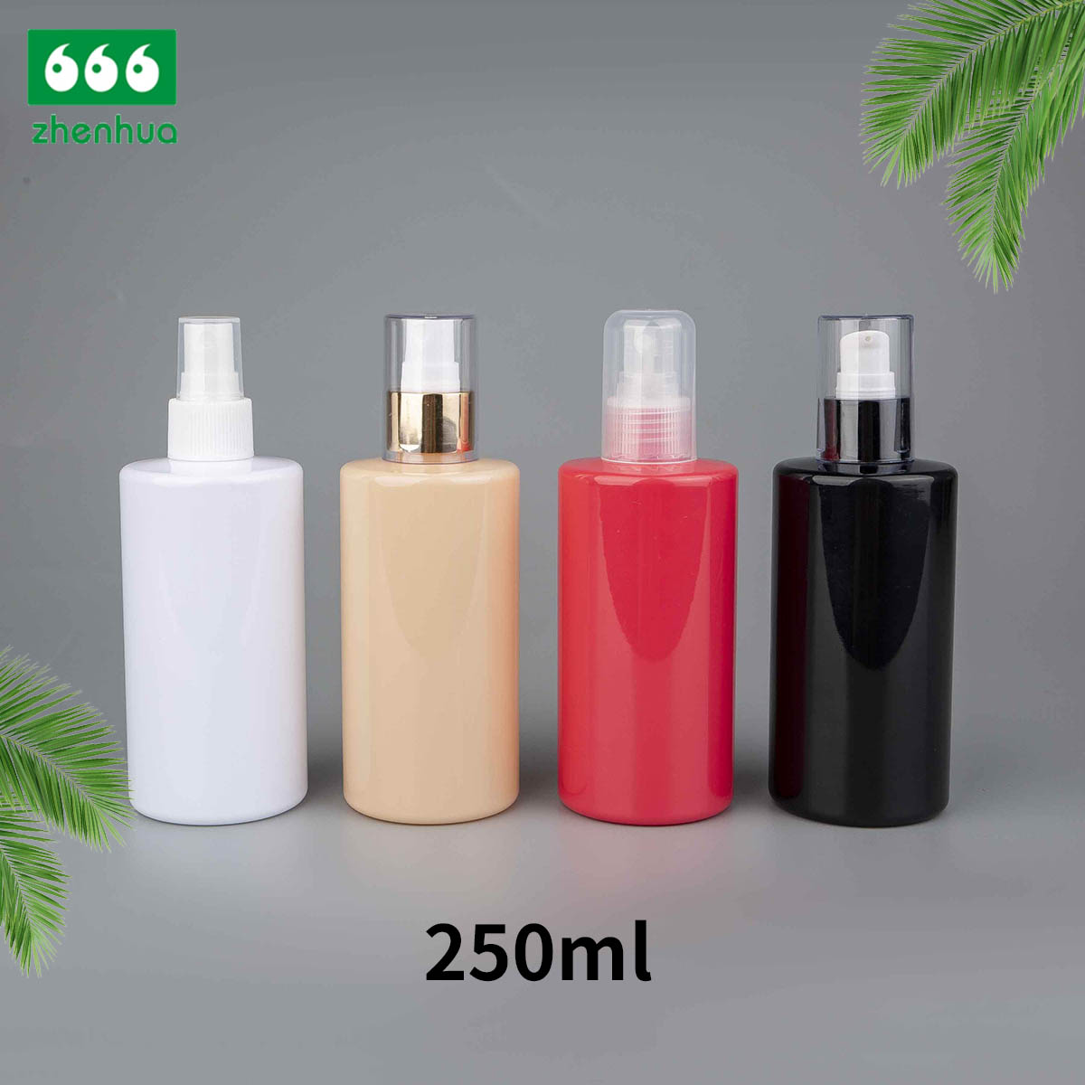250ml 8oz Plastic PET Multi-colored Spray Bottle for Cleaning Detergent Packaging in Didderent Heights