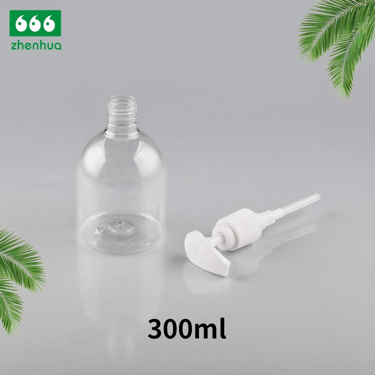 300/500ml Round Plastic PET/PCR Hand Sanitizer Bottle with Lotion pump