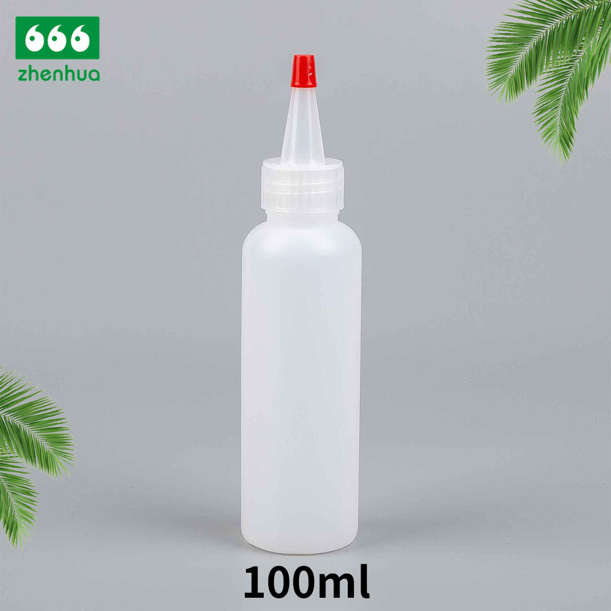 100ml 120ml 150ml 3oz 4oz 5oz Plastic HDPE/LDPE/PCR Round Seasoning Sauce Ketchup Squeeze Bottle with Natural Spout Cap with Red Sealer Tip
