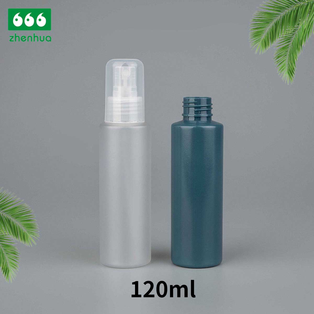 120ml/250ml 4oz/8oz PET Plastic Frosted Sepia/Clear Cylinder Skincare Spray Bottle with Fine Mist Sprayer