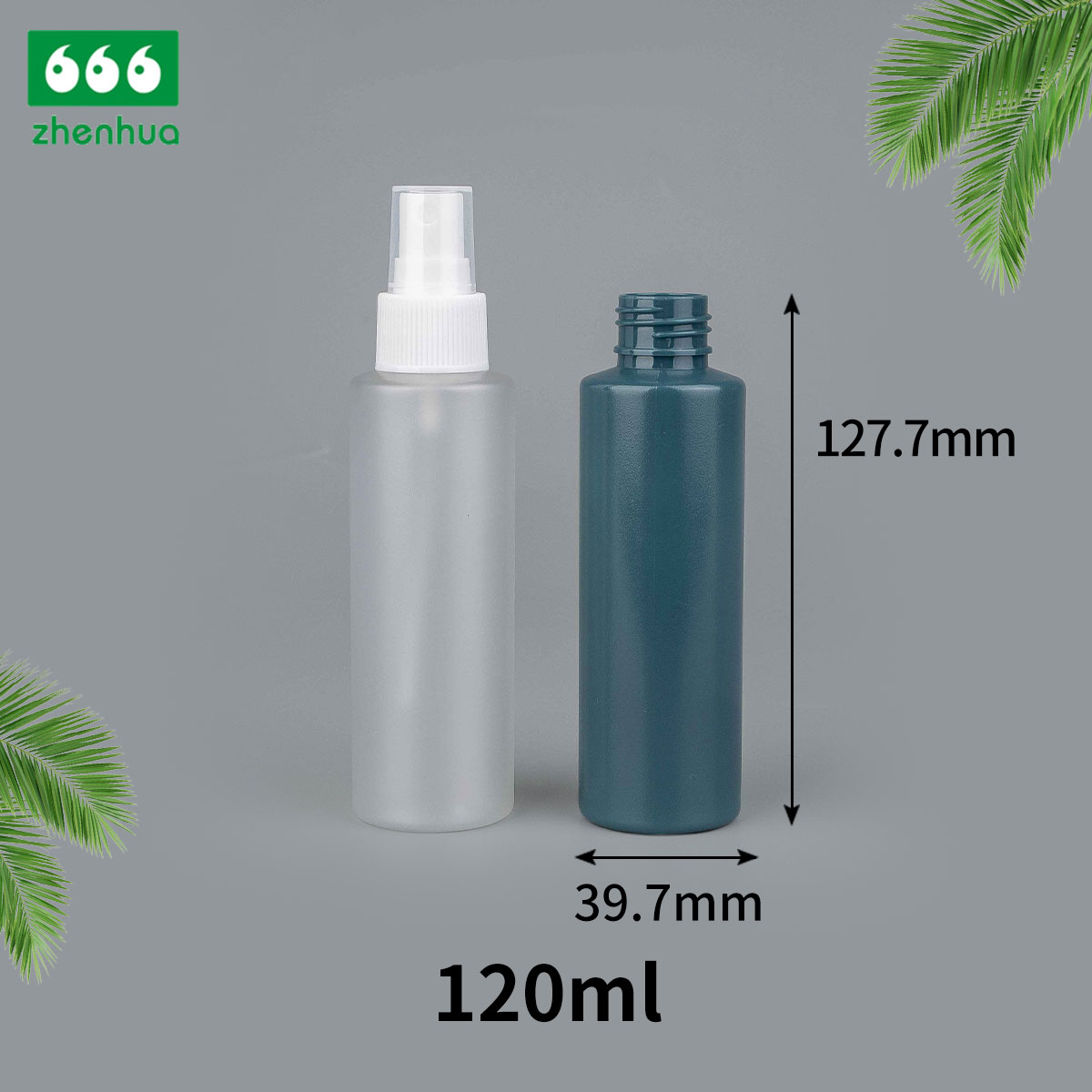 120ml/250ml 4oz/8oz PET Plastic Frosted Sepia/Clear Cylinder Skincare Spray Bottle with Fine Mist Sprayer