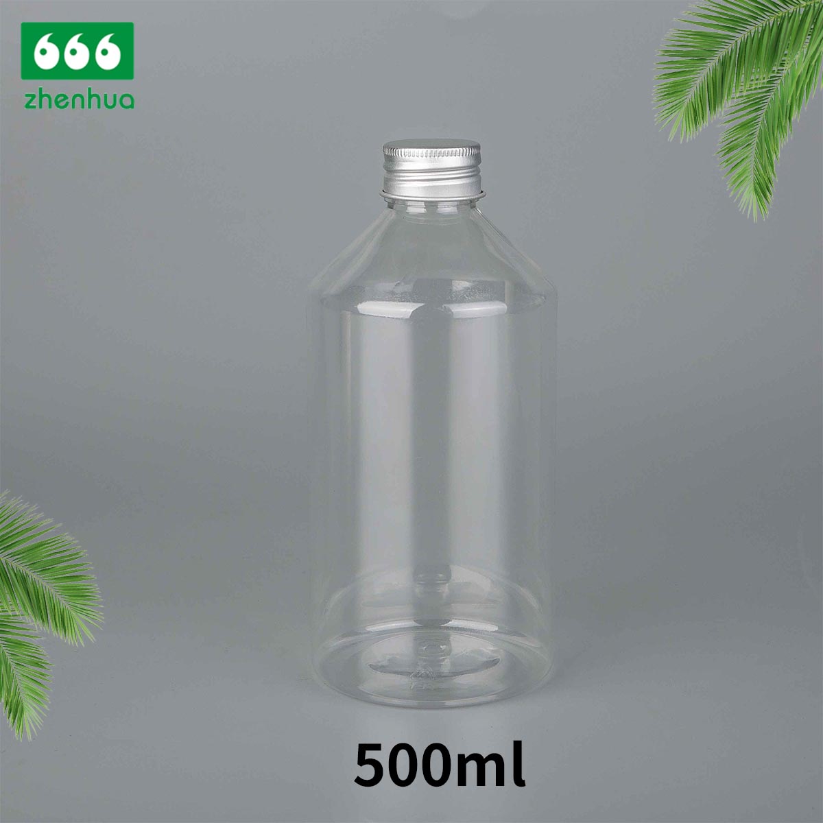 420ml/500ml 14oz/16oz Clear Plastic PET Cylinderical Daily Chemicals Liquid Bottle with White Ribbed Smooth Cap/CRC