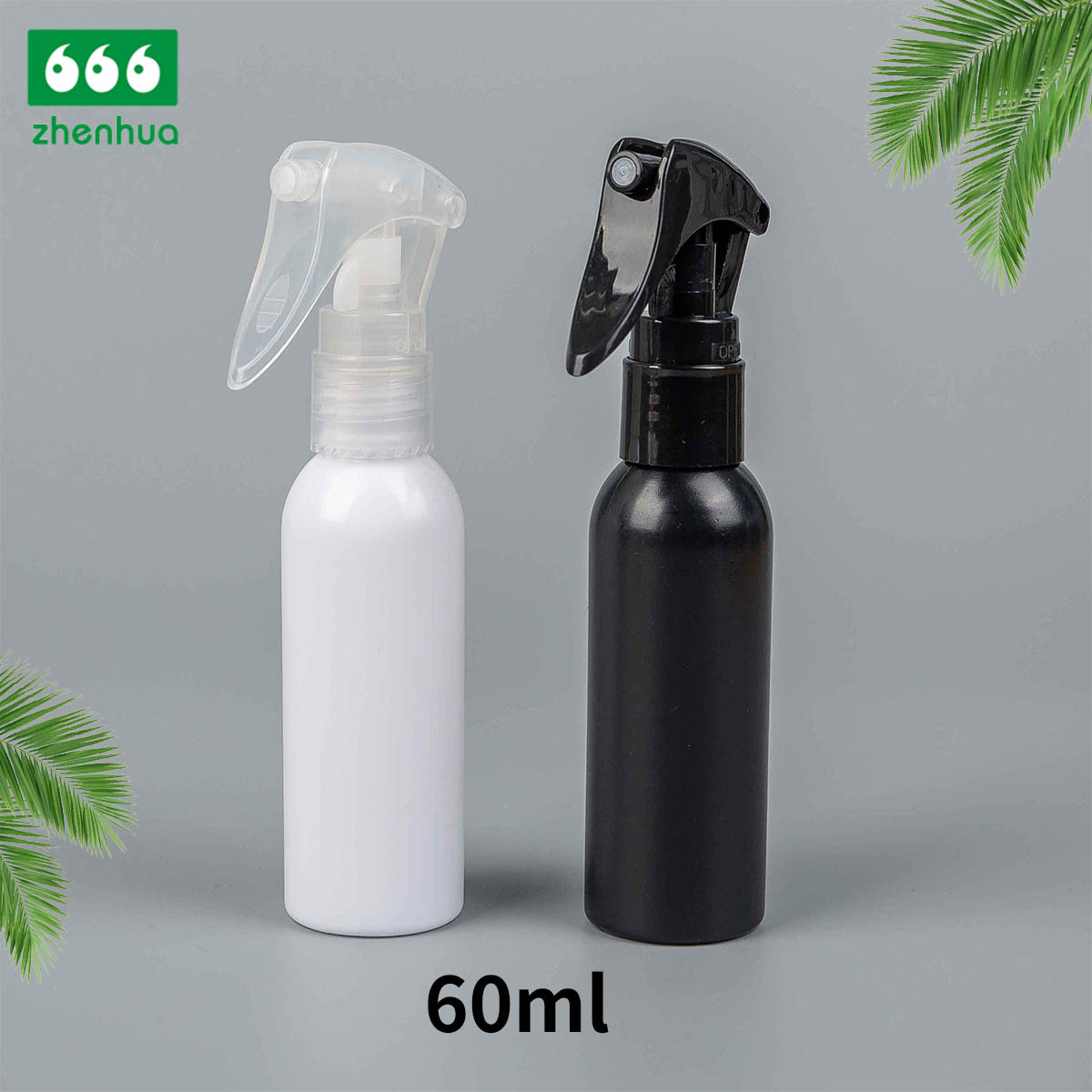 60ml/100ml/120ml/150ml/240ml 2oz/3oz/4oz/5oz/8oz Black/White/Silver Plastic HDPE Bullet Bottle with Mini Trigger Sprayer