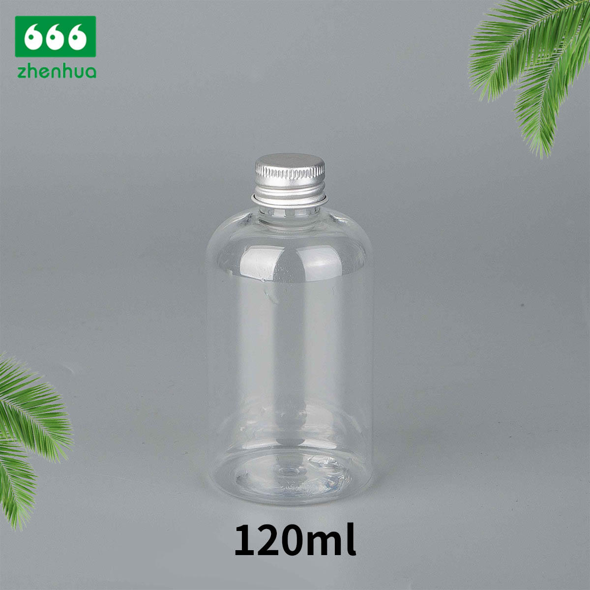 60ml 100ml 120ml 250ml 500ml 2oz 3oz 4oz 8oz 16oz Clear/Pale Green/Amber Plastic PET BOSTON Round Make-up Remover Bottle with White Ribbed Smooth Cap