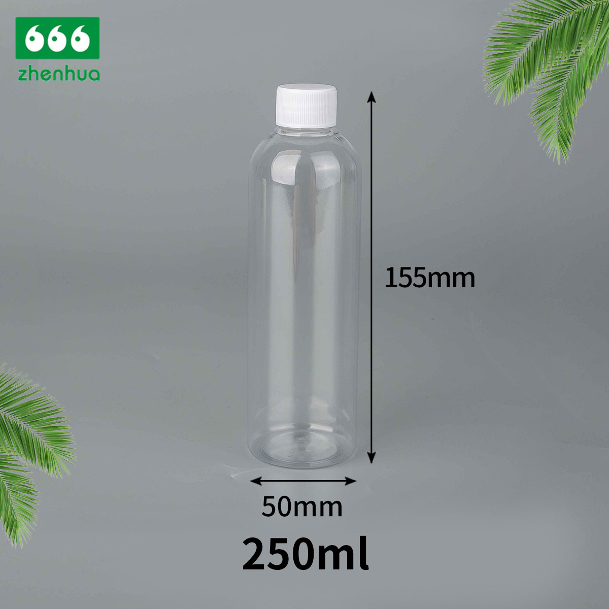 250ml/300ml/500ml 8oz/10oz/16oz Plastic PET Transparent Round Squeezable Gel Bottle with Nozzle Spout Cap