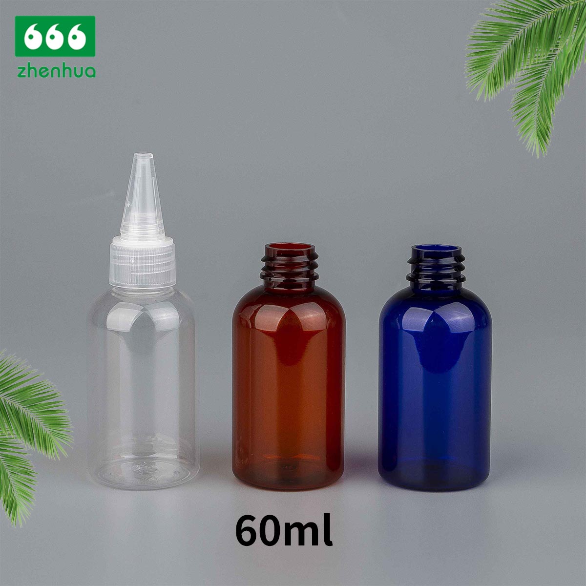 60ml/100ml/120ml/250ml/500ml 2oz/3oz/4oz/8oz/16oz Amber/Clear/Blue Plastic PET Liquid Aqueous Dispensing Bottle Pigment Bottle with Twist Spout Dropper Cap