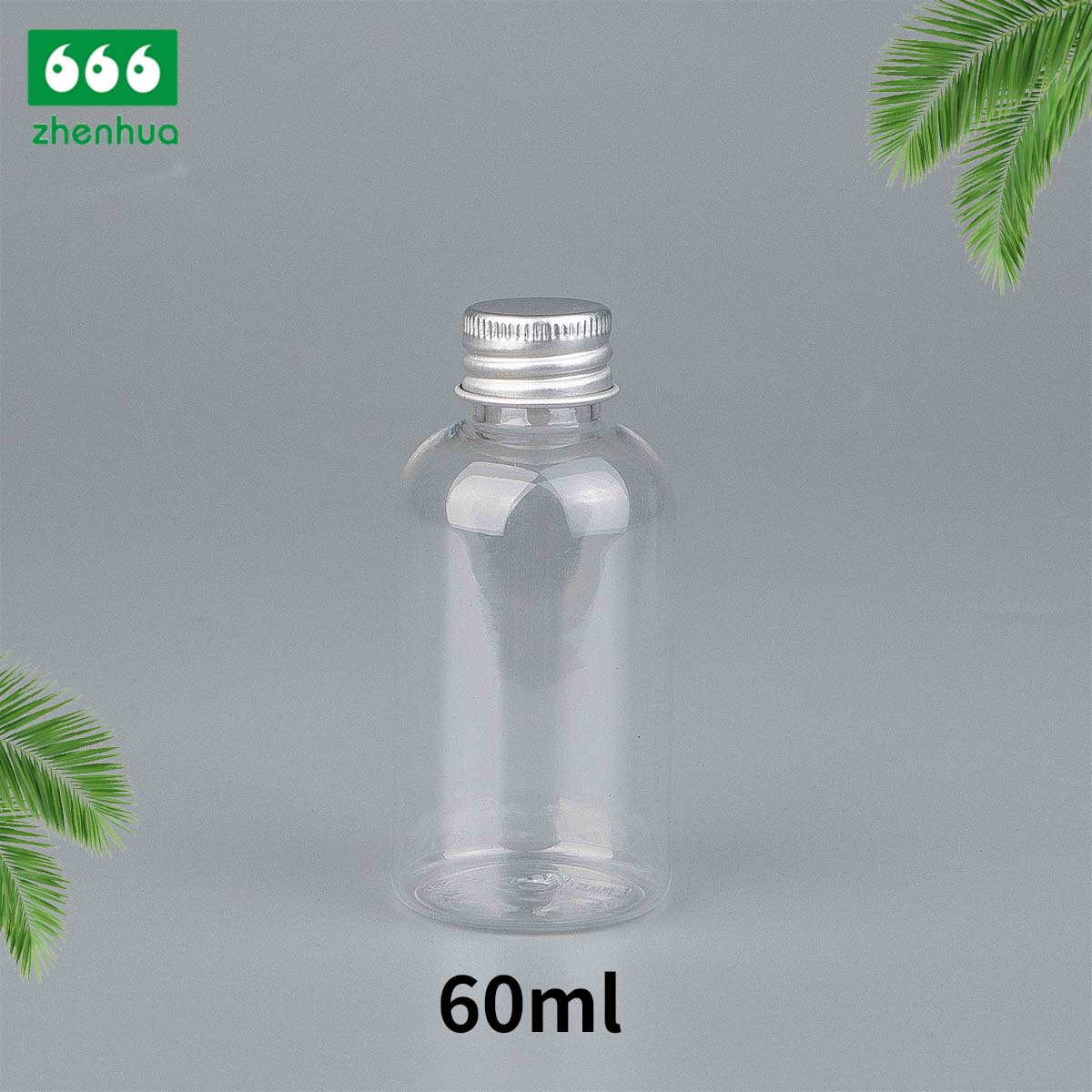 60ml 100ml 120ml 250ml 500ml 2oz 3oz 4oz 8oz 16oz Clear/Pale Green/Amber Plastic PET BOSTON Round Make-up Remover Bottle with White Ribbed Smooth Cap