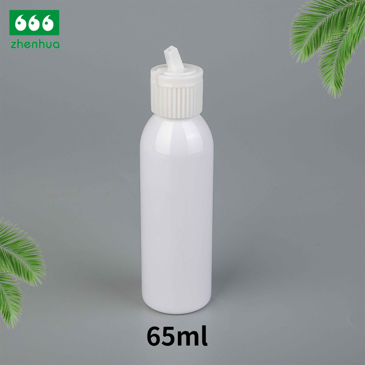 65ml Clear/White/Black Plastic Twist Top Bottle with Flip Top Cap