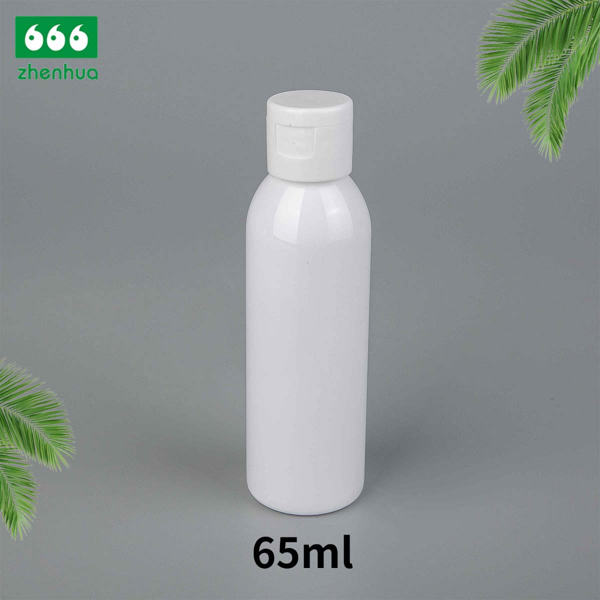 65ml Clear/White/Black Plastic Twist Top Bottle with Flip Top Cap