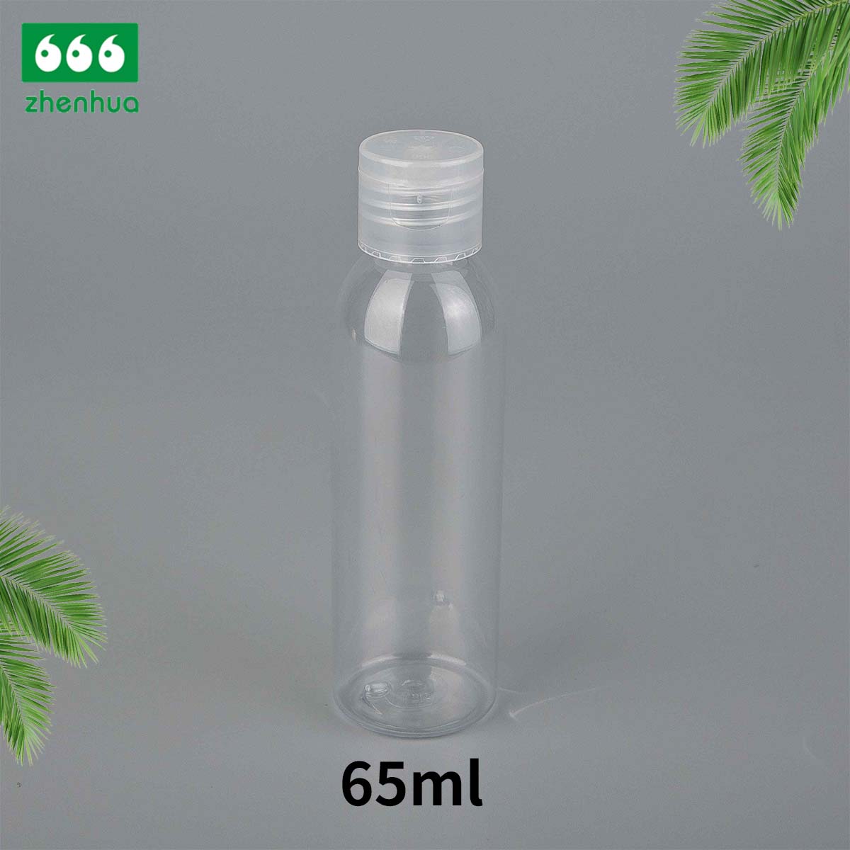 65ml Clear/White/Black Plastic Twist Top Bottle with Flip Top Cap
