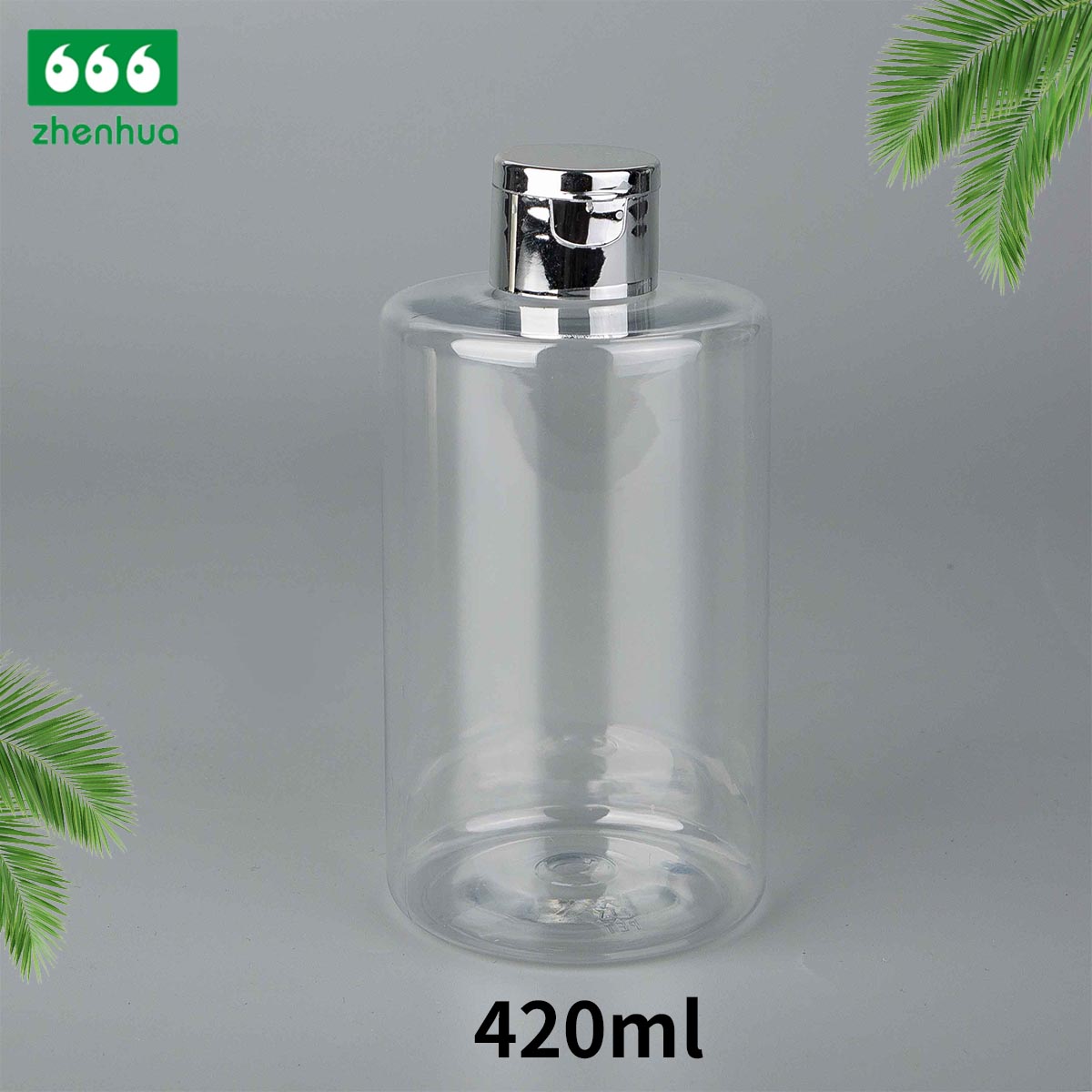 250ml/420ml/500ml 8oz/14oz/16oz Cylinder Transparent Plastic PET Large Volume Bottle for Shampoo Packaging with Black Flip Top Cap
