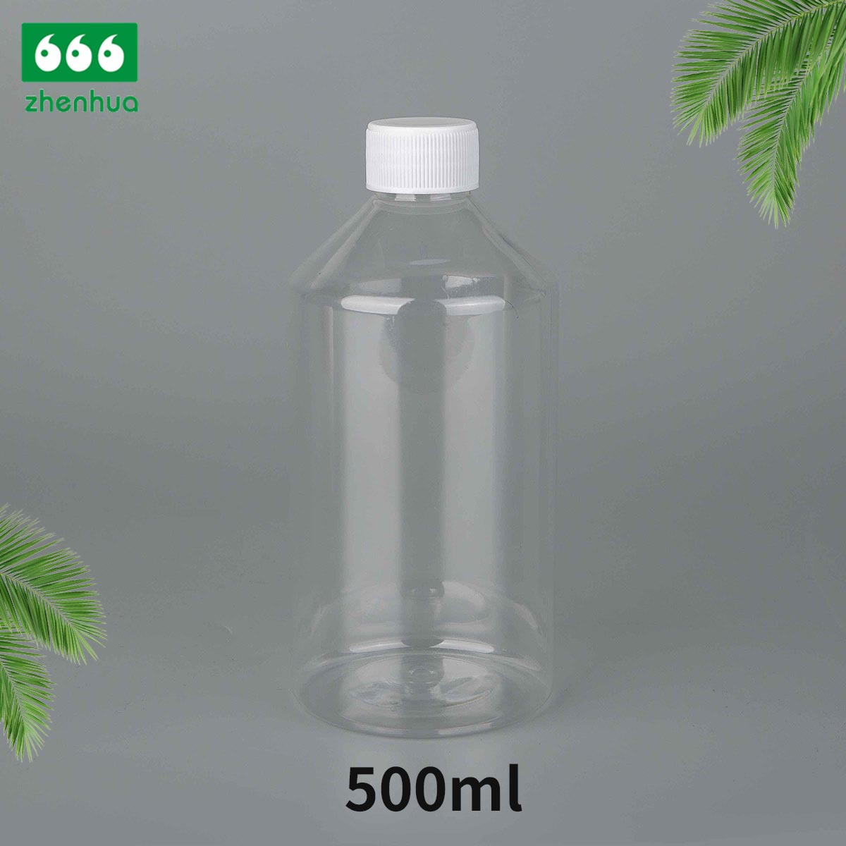 420ml/500ml 14oz/16oz Clear Plastic PET Cylinderical Daily Chemicals Liquid Bottle with White Ribbed Smooth Cap/CRC