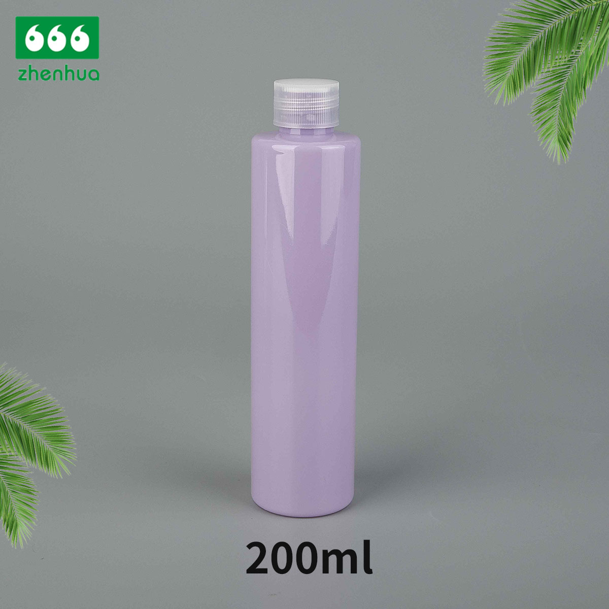 75ml 200ml 250ml Cylinderical Pale Pink Plastic PET/PCR Cosmetic Liquid Bottle with White PE Screw Cap